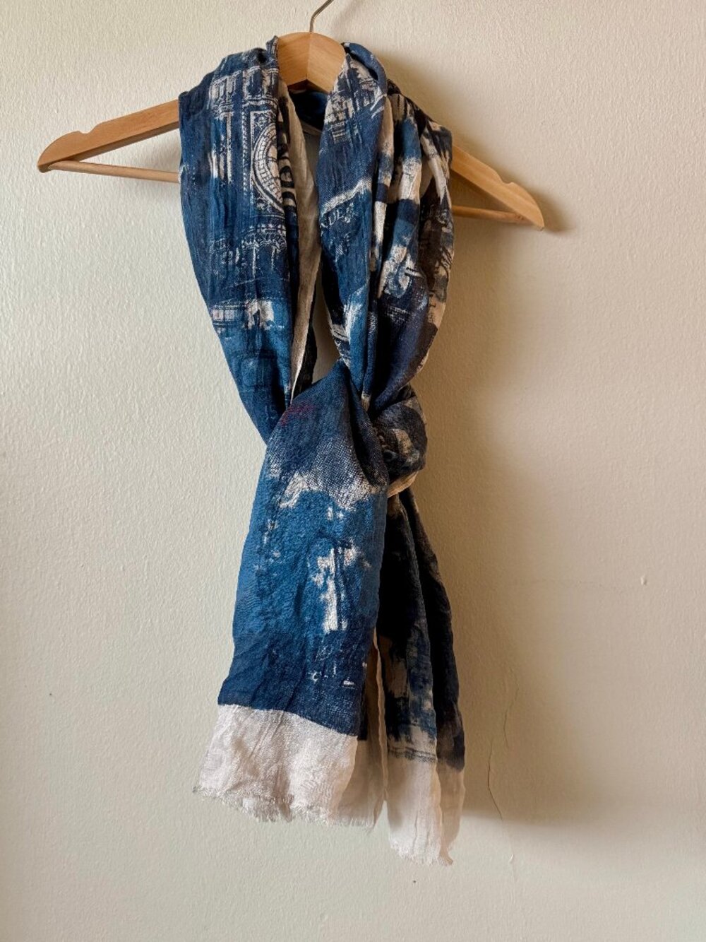 M J London Oversized Landmark Collage Lightweight Scarf / Wrap - Like NEW